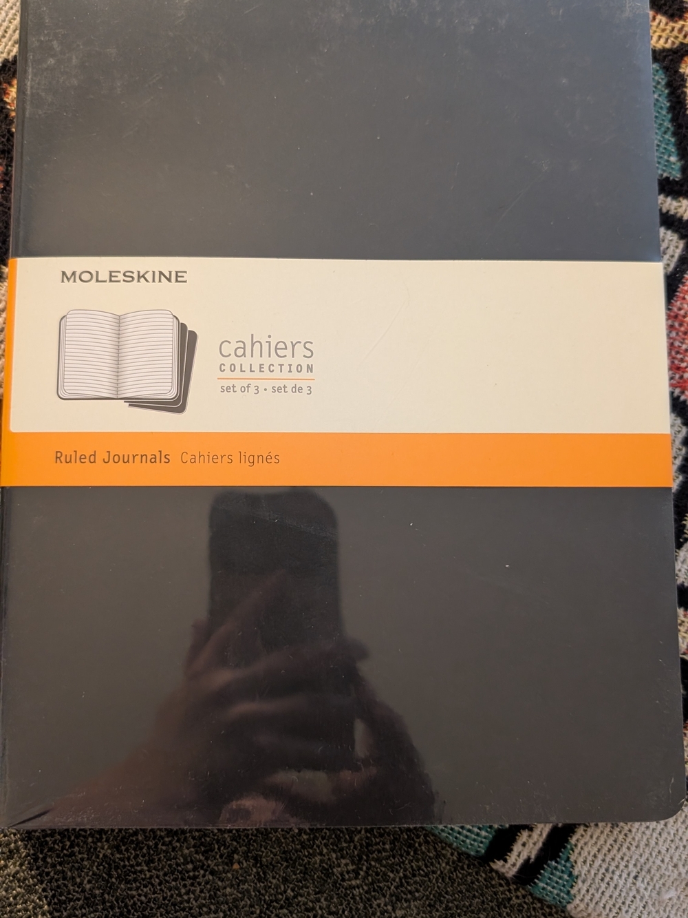 Moleskine Softcover Cahiers Journal Set of 3 in Black 7.5x9.75 NWT
